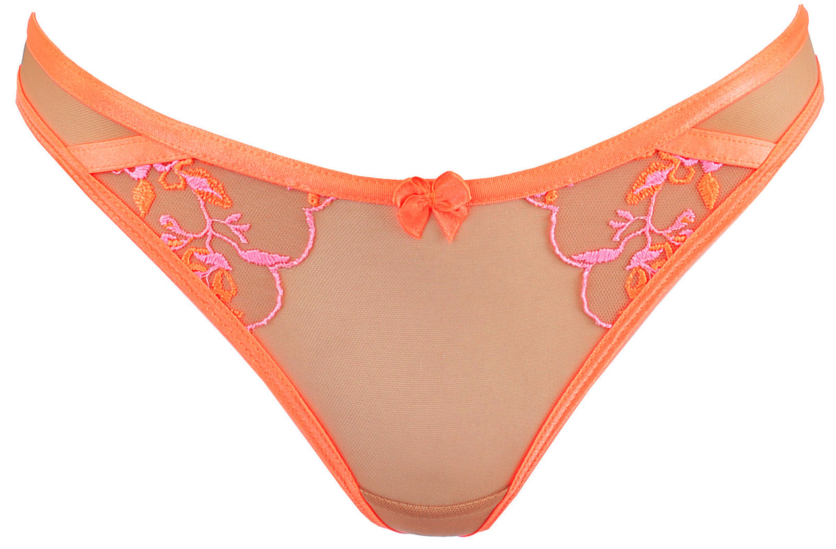 Axami Tropica Coral Sheer Thong Panty