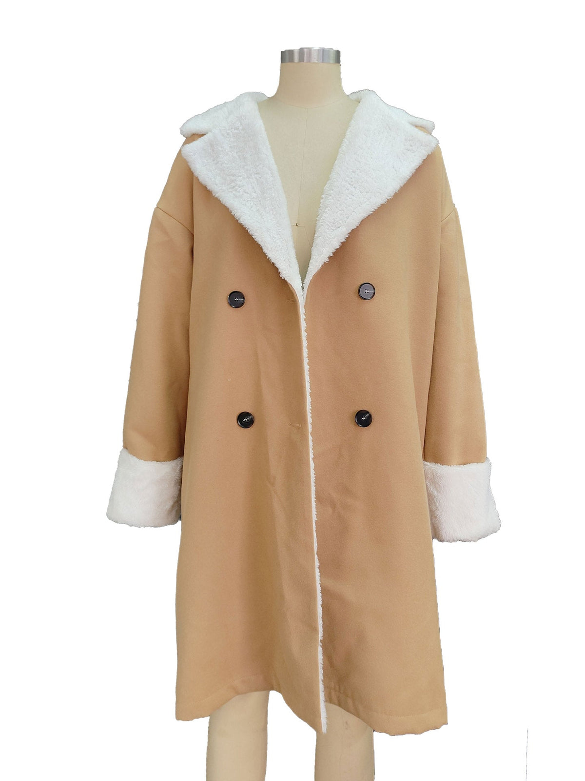 Women's Long Woolen Coat – Relaxed Fit Commuter Jacket