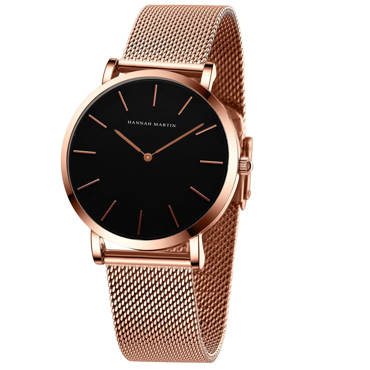 HANNAH MARTIN Watches for Women Analog Women's Watch with Stainless Steel Expansion Band Minimalist Slim Dial 30M Waterproof Ladies Dress Wristwatch for Casual Daily Business