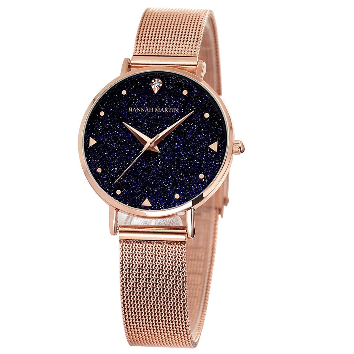 HANNAH MARTIN Watches for Women Analog Women's Watch with Stainless Steel Expansion Band Minimalist Slim Dial 30M Waterproof Ladies Dress Wristwatch for Casual Daily Business