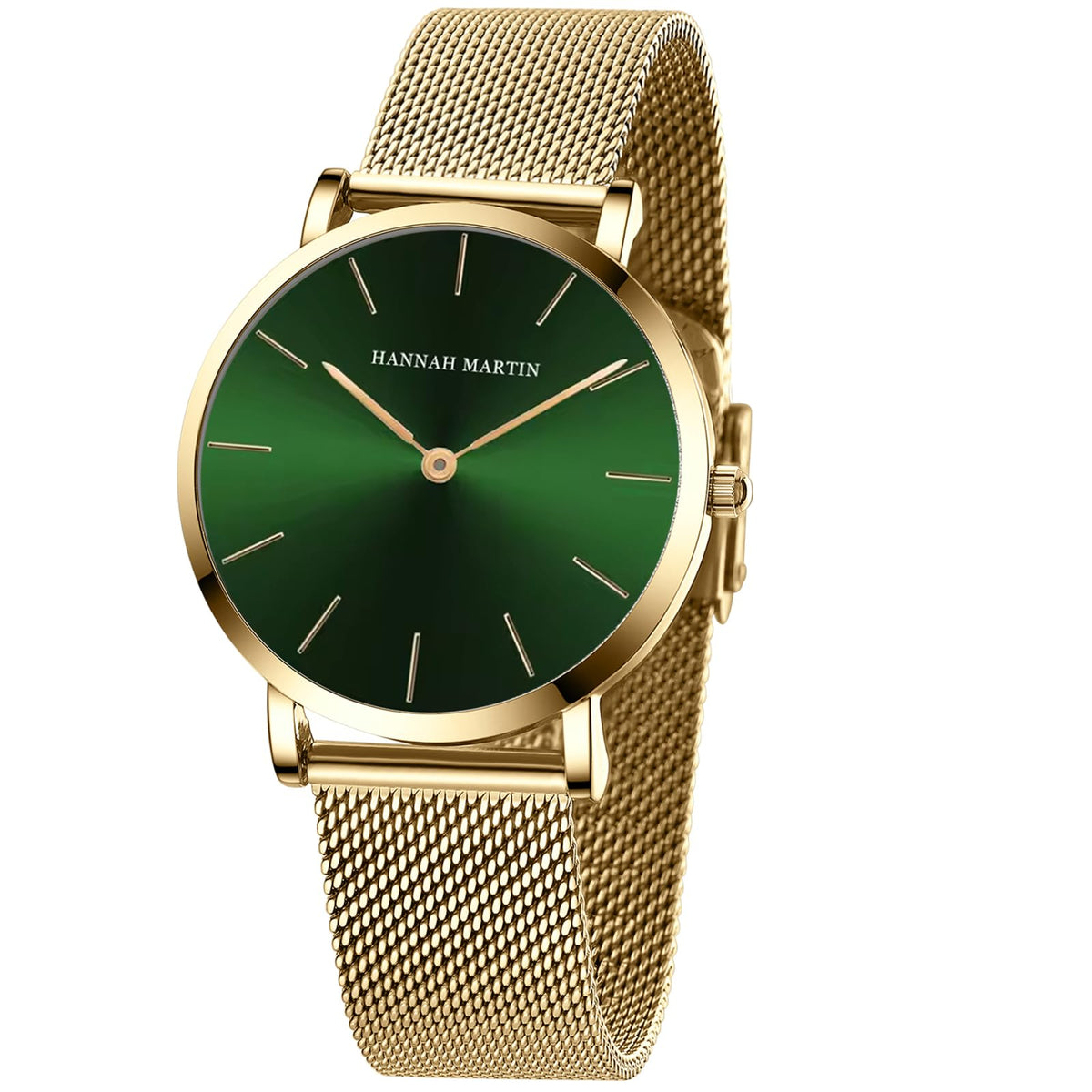 HANNAH MARTIN Watches for Women Analog Women's Watch with Stainless Steel Expansion Band Minimalist Slim Dial 30M Waterproof Ladies Dress Wristwatch for Casual Daily Business