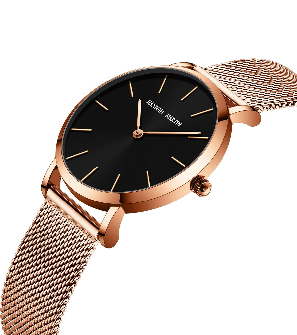HANNAH MARTIN Watches for Women Analog Women's Watch with Stainless Steel Expansion Band Minimalist Slim Dial 30M Waterproof Ladies Dress Wristwatch for Casual Daily Business