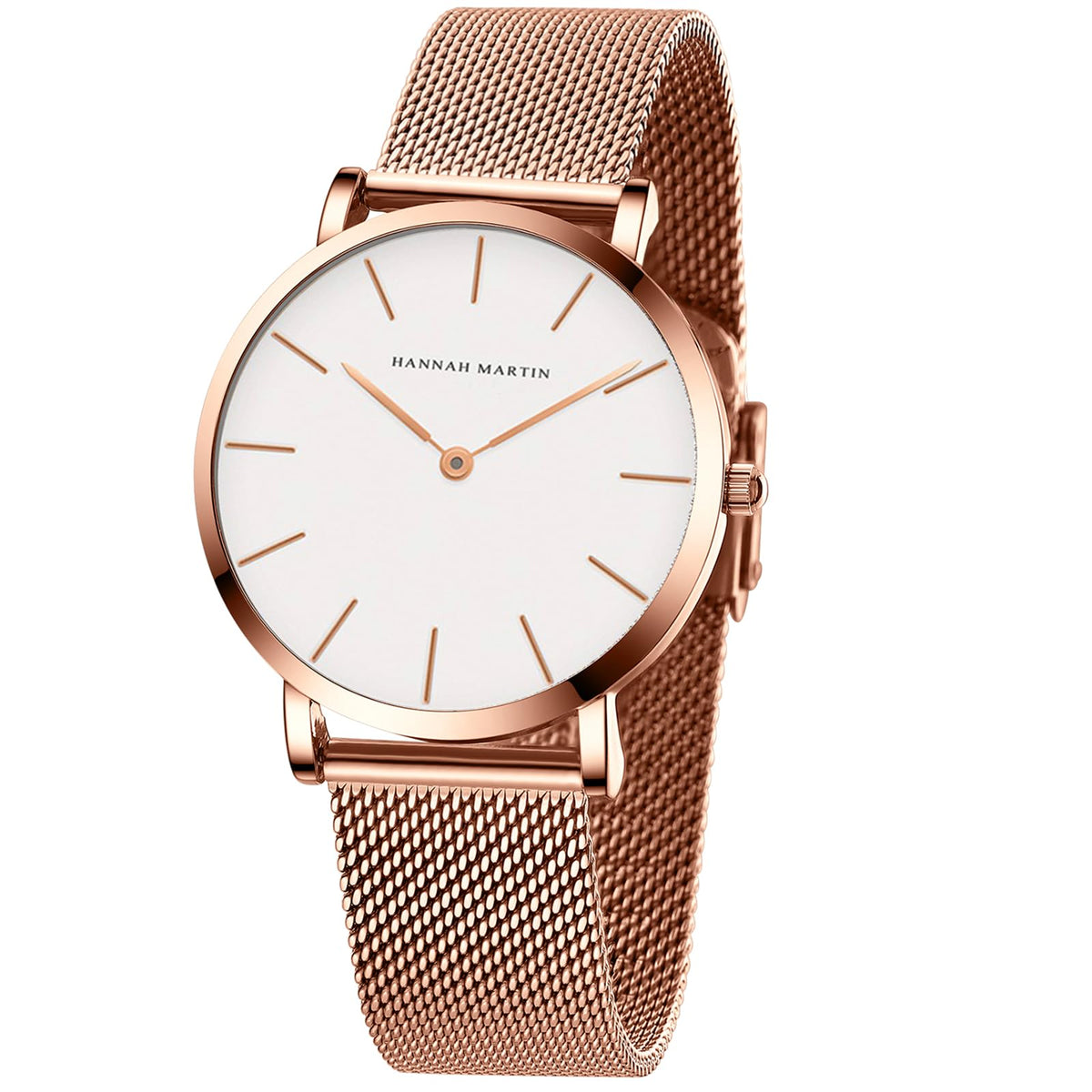 HANNAH MARTIN Watches for Women Analog Women's Watch with Stainless Steel Expansion Band Minimalist Slim Dial 30M Waterproof Ladies Dress Wristwatch for Casual Daily Business