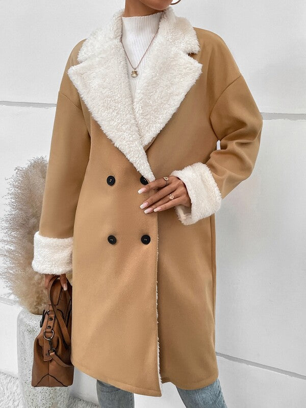 Women's Long Woolen Coat – Relaxed Fit Commuter Jacket