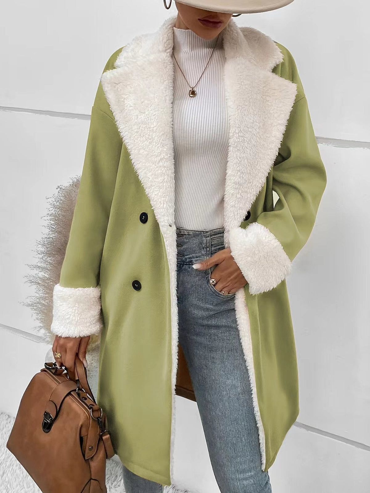 Women's Long Woolen Coat – Relaxed Fit Commuter Jacket