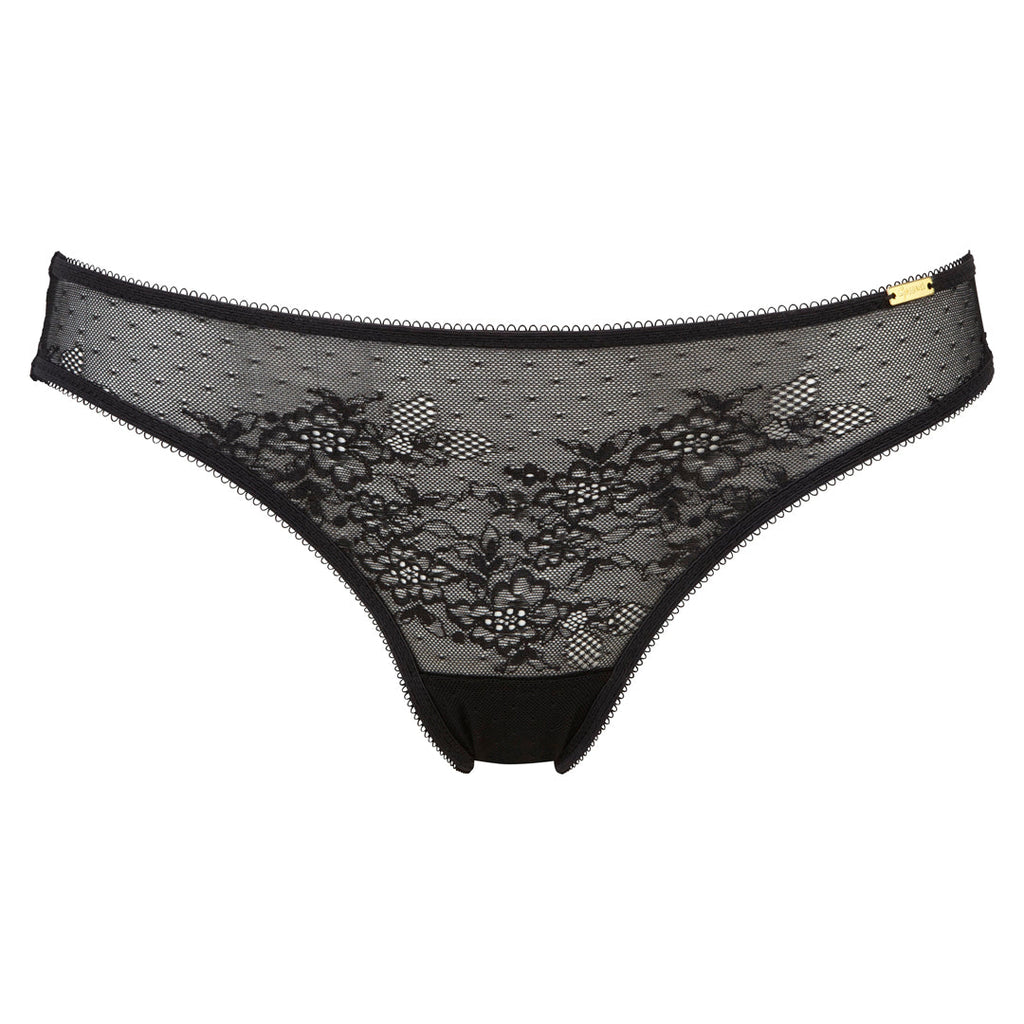 Gossard Glossies Lace Black Sheer Bikini Panty