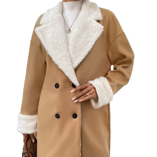 Women's Long Woolen Coat – Relaxed Fit Commuter Jacket