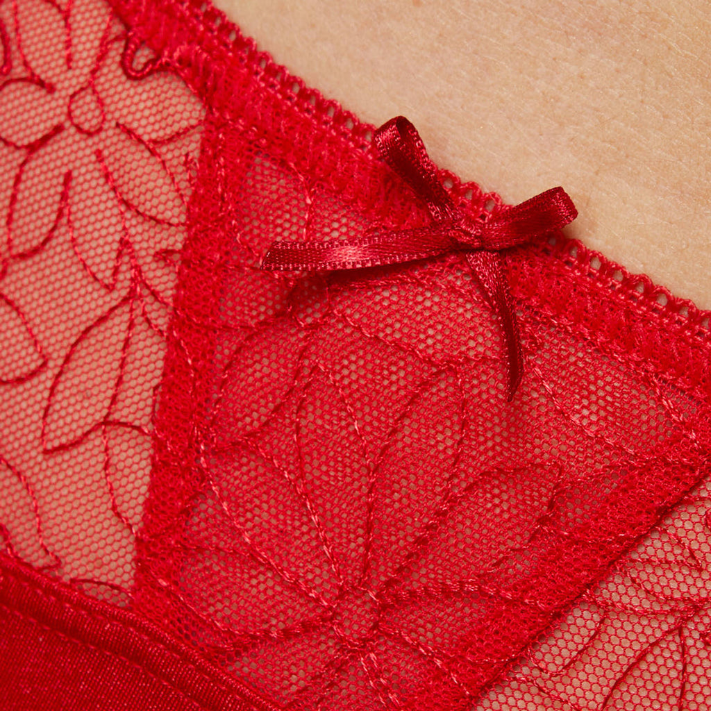 Gorteks Pamela Red Semi Sheer Thong Panty