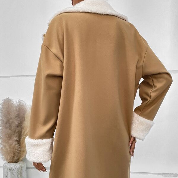 Women's Long Woolen Coat – Relaxed Fit Commuter Jacket