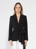 Gracia Fashion Women's Side ruffle bow front open coat